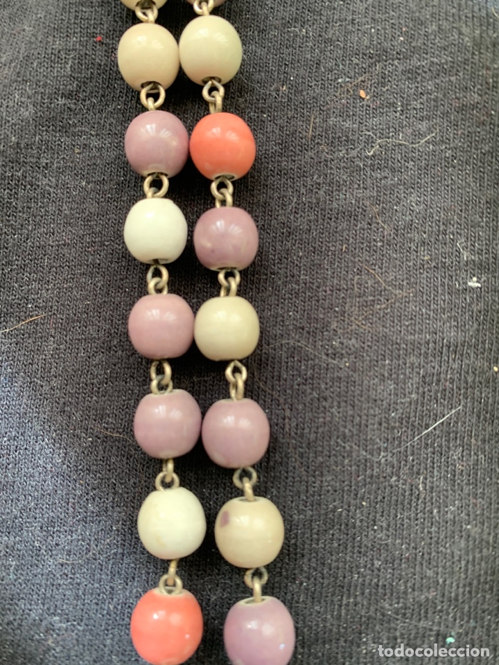 Joyeria: Collar largo en tonos blanco malva y rosado - Foto 3
