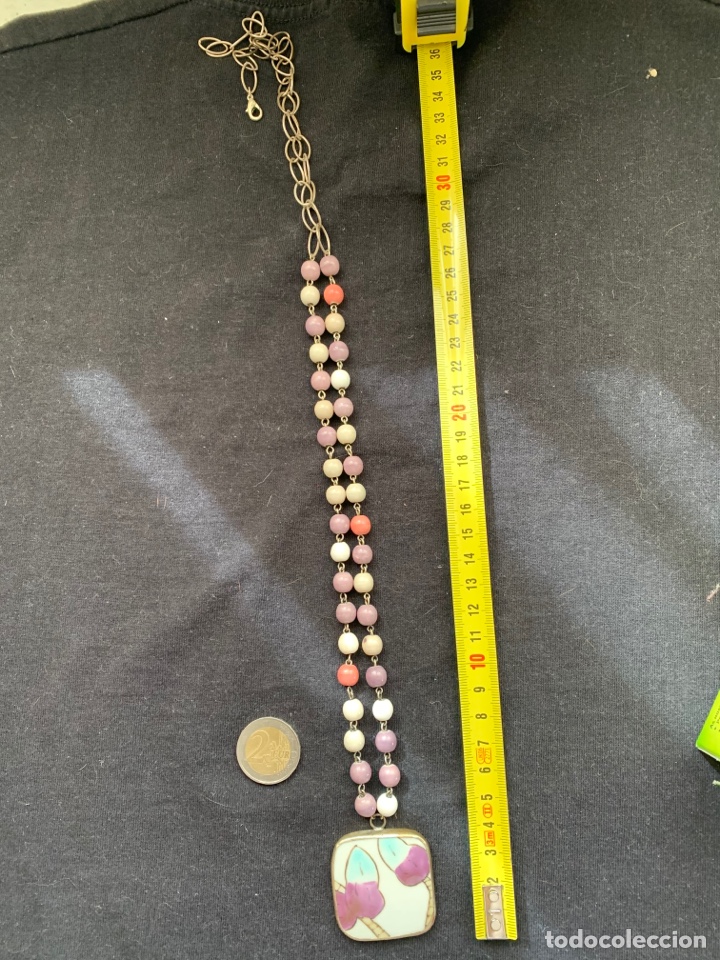 Joyeria: Collar largo en tonos blanco malva y rosado - Foto 1