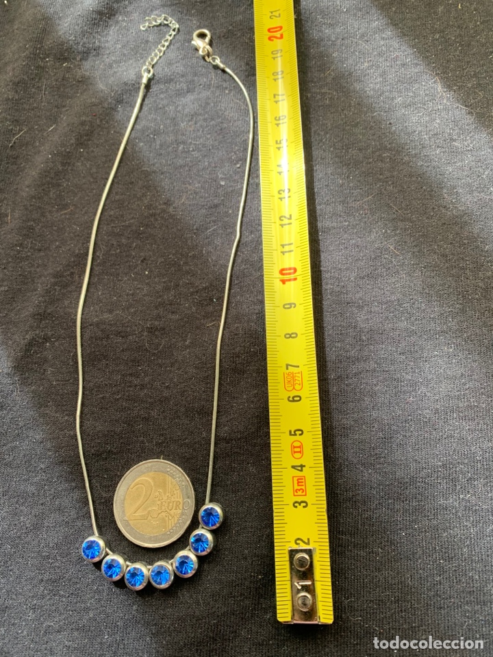 Joyeria: Gargantilla plateada con piedras azulon - Foto 1