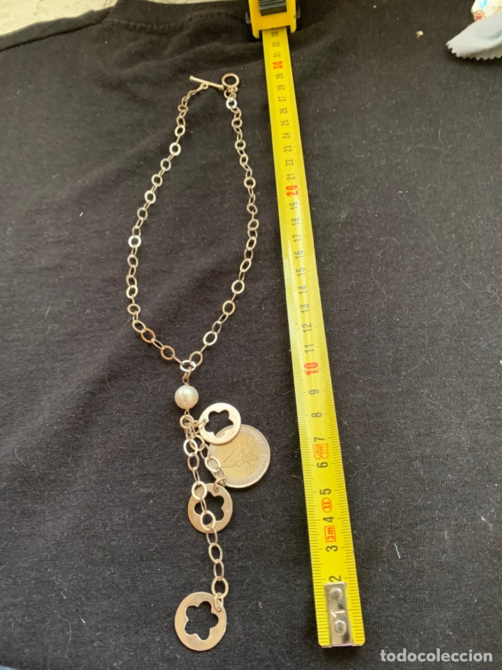 Joyeria: Collar plateado con flores y perlita - Foto 1