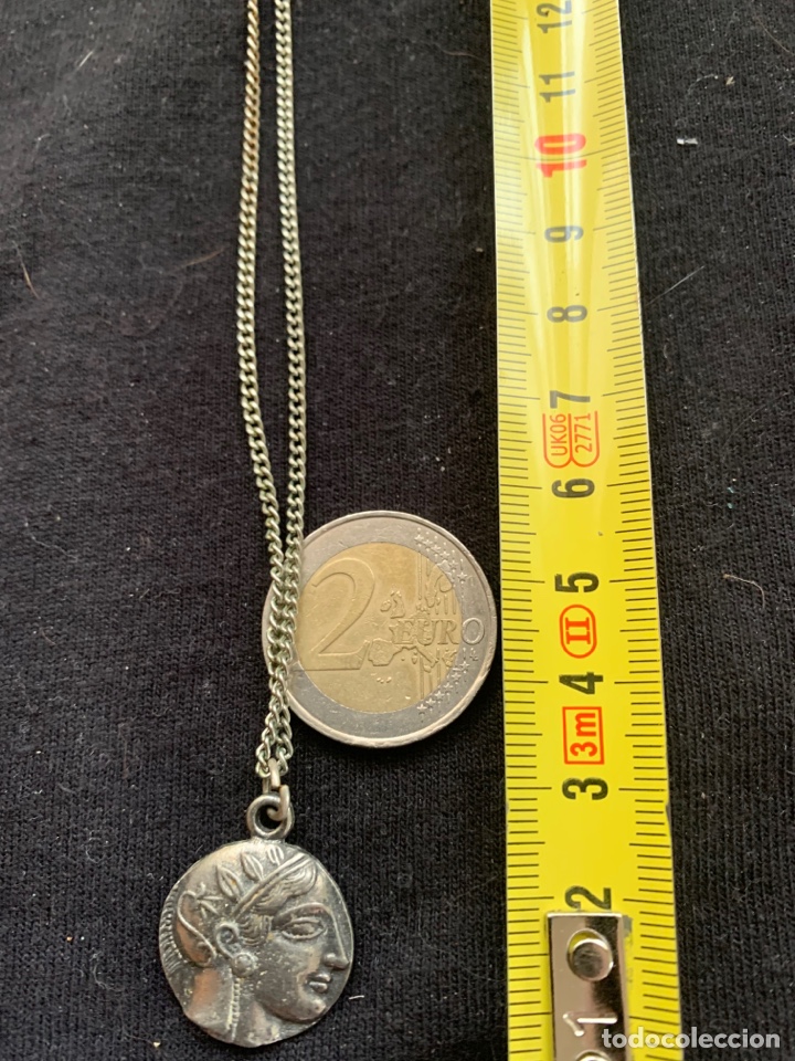 Joyeria: Tetradracma con b&uacute;ho y busto en cadena plateada - Foto 3