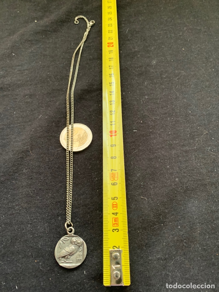Joyeria: Tetradracma con b&uacute;ho y busto en cadena plateada - Foto 1
