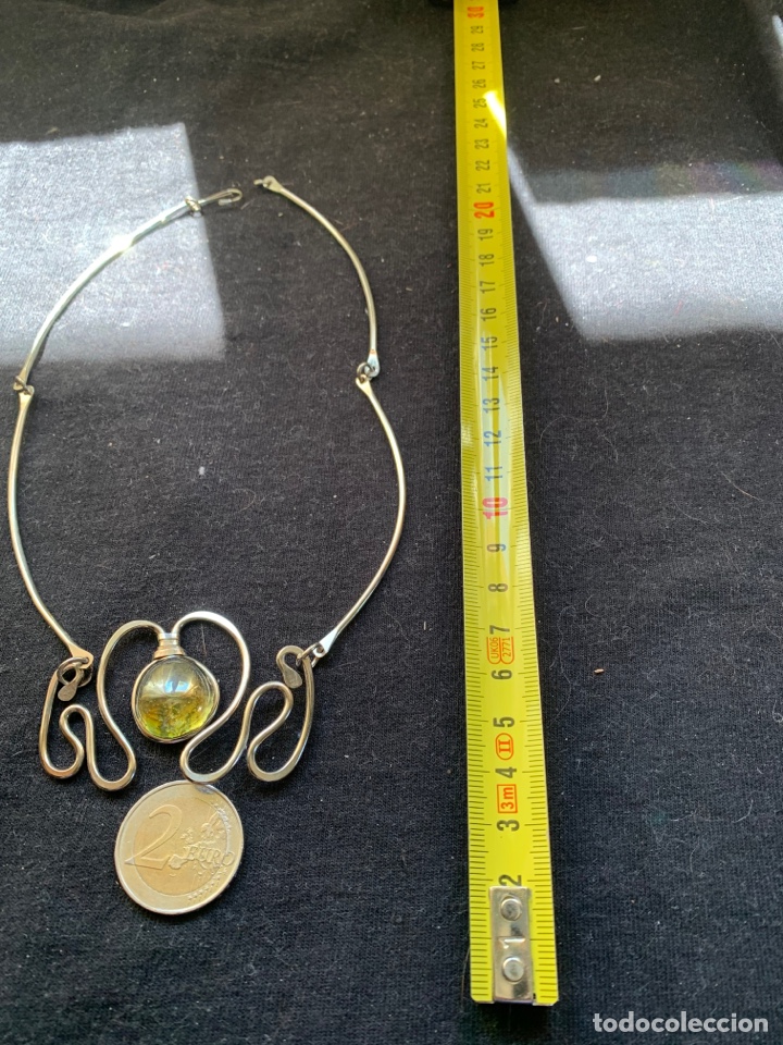 Joyeria: Gargantilla lio plateada con piedra amarilla - Foto 1