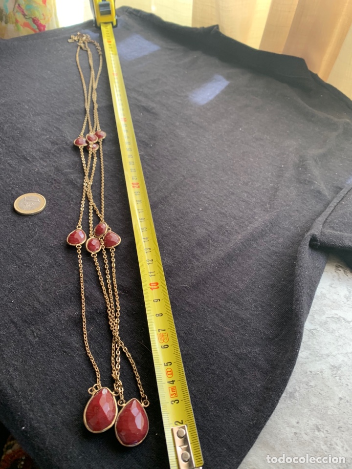 Joyeria: Dos cadenas doradas con piedras burdeos - Foto 1