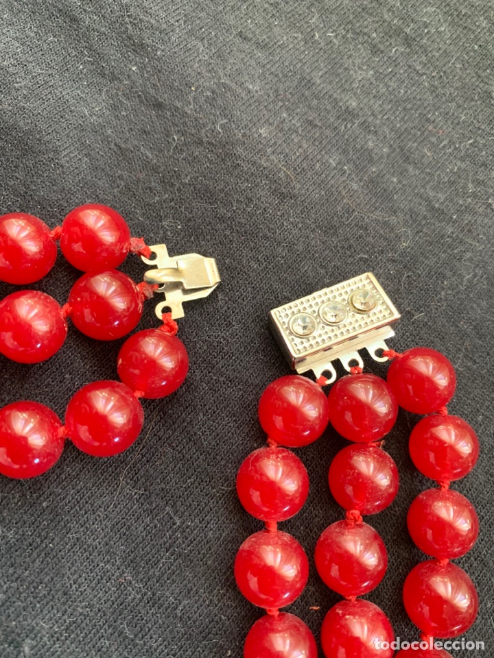 Joyeria: Gargantilla 3 filas de bolas burdeos - Foto 3
