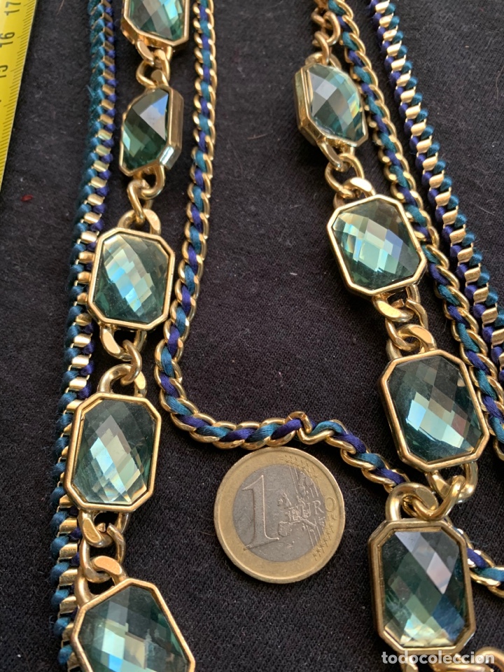 Joyeria: Collar dorado y azul de 3 filas - Foto 2
