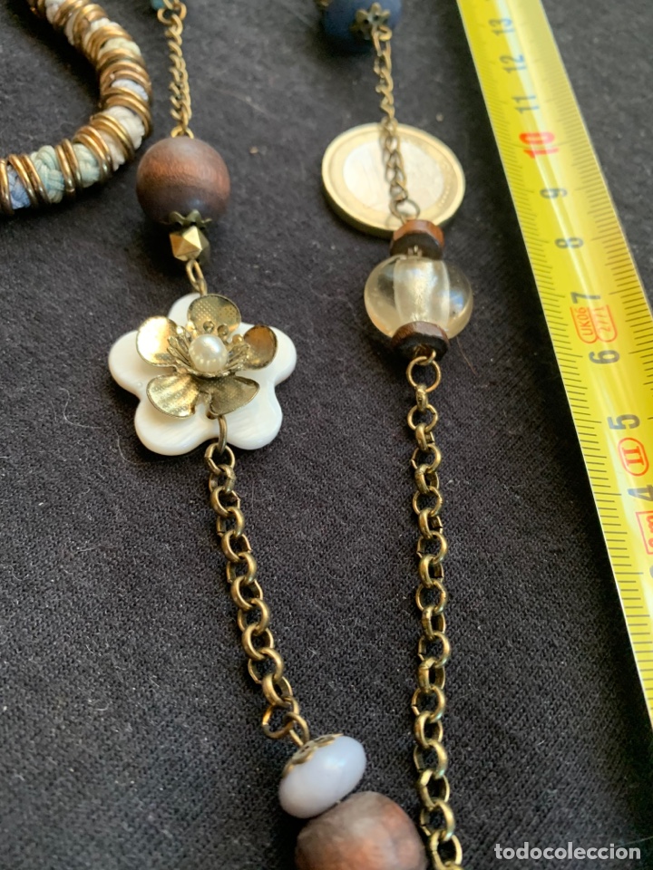 Joyeria: Collar y pulsera dorada y distintos tonos de marron - Foto 2