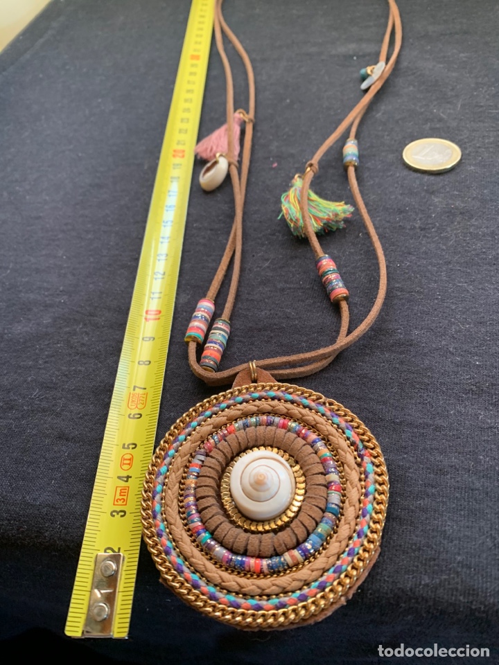 Joyeria: Collar en cord&oacute;n de ante marr&oacute;n multicolor - Foto 1