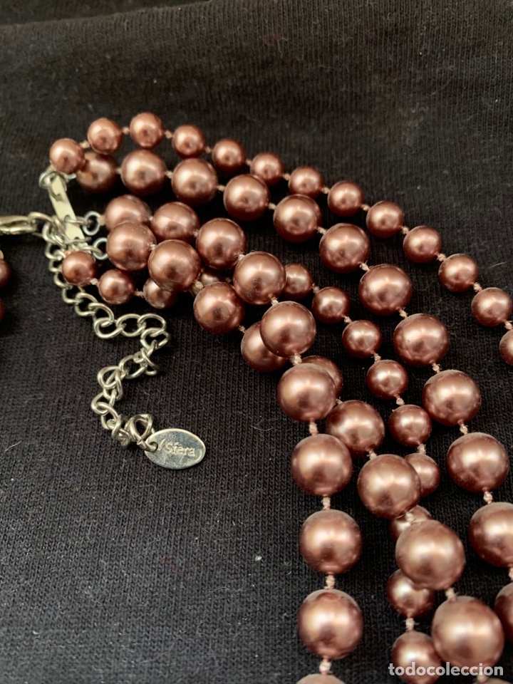 Joyeria: Collar de 5 filas de perlas marrones - Foto 3