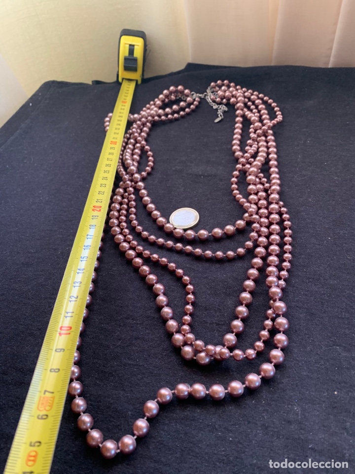 Joyeria: Collar de 5 filas de perlas marrones - Foto 1
