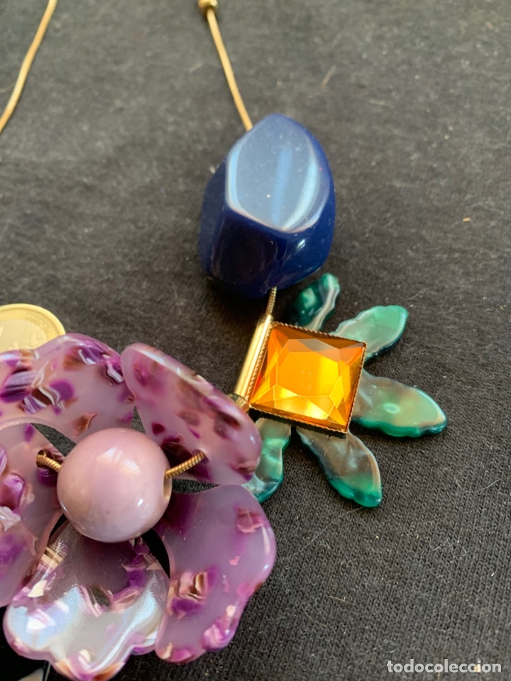 Joyeria: Gargantilla con flores verde morado y azul - Foto 3