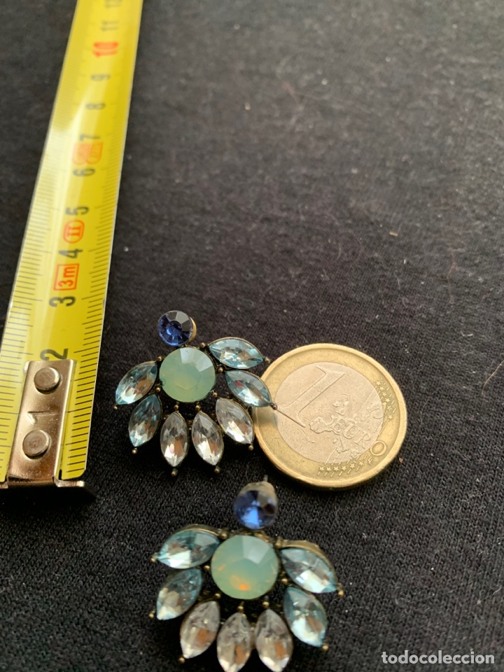 Joyeria: Pendientes flor tornasol azul verdoso - Foto 1