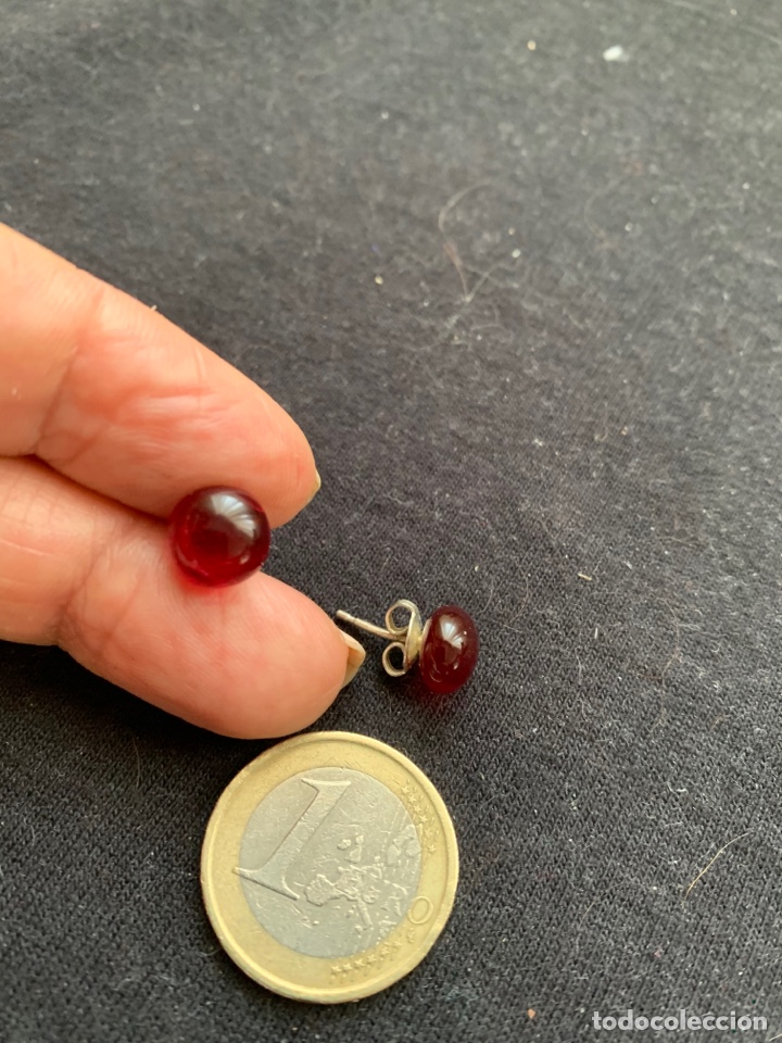 Joyeria: Pendientes piedra burdeos en cabuj&oacute;n - Foto 1