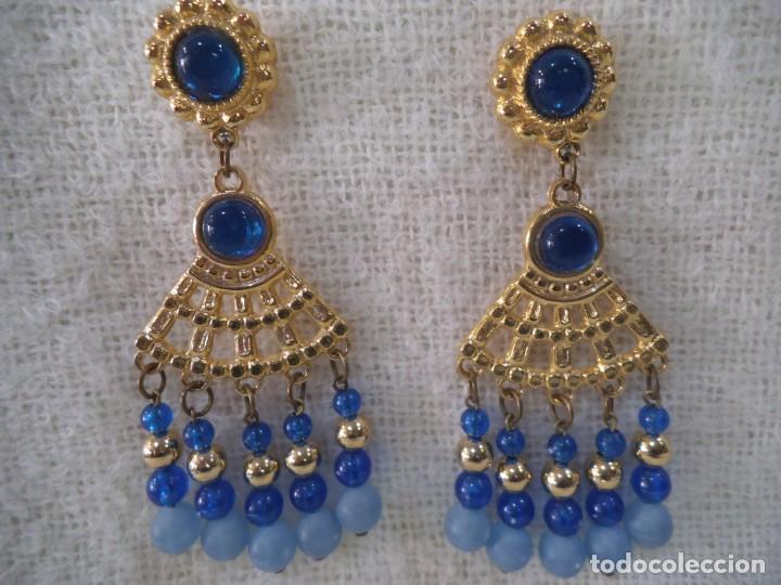 Joyeria: PENDIENTES ( ABALORIOS AZUL ) antial&eacute;rgicos - Foto 1