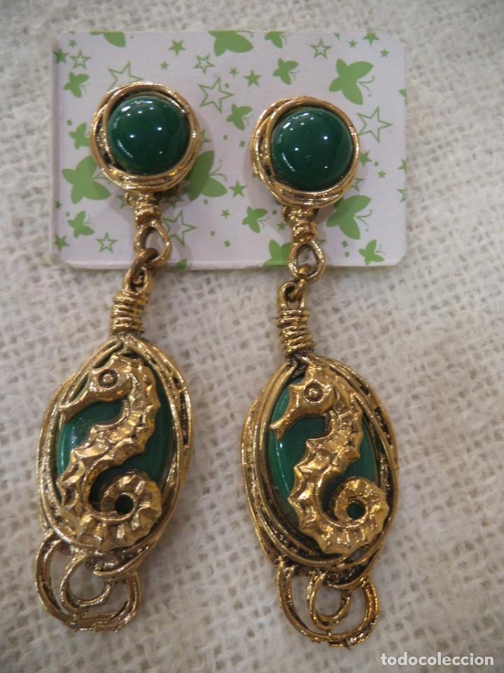 Joyeria: PENDIENTES ( CABALLITO DE MAR ) VERDE - Foto 1