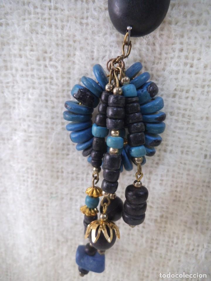 Joyeria: PENDIENTES - MADERA ( ABALORIOS AZUL ) - Foto 3