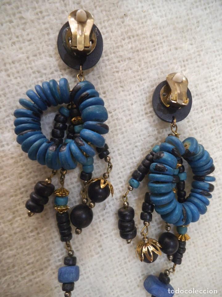 Joyeria: PENDIENTES - MADERA ( ABALORIOS AZUL ) - Foto 4