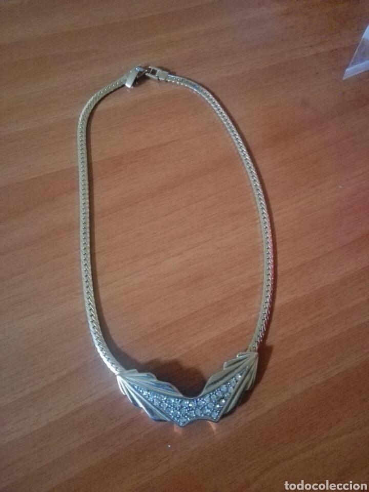 Joyeria: Gargantilla fino chapado oro 9k a&ntilde;os 80 pedrer&iacute;a fina