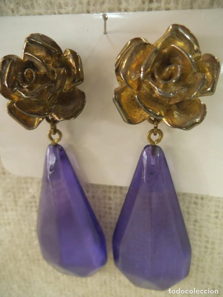 Joyeria: PENDIENTES ( LAGRIM&Oacute;N ) LILA - TRANSPARENTE - Foto 2