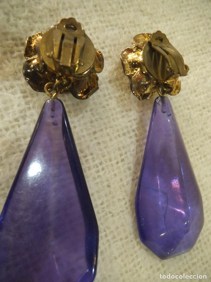 Joyeria: PENDIENTES ( LAGRIM&Oacute;N ) LILA - TRANSPARENTE - Foto 4