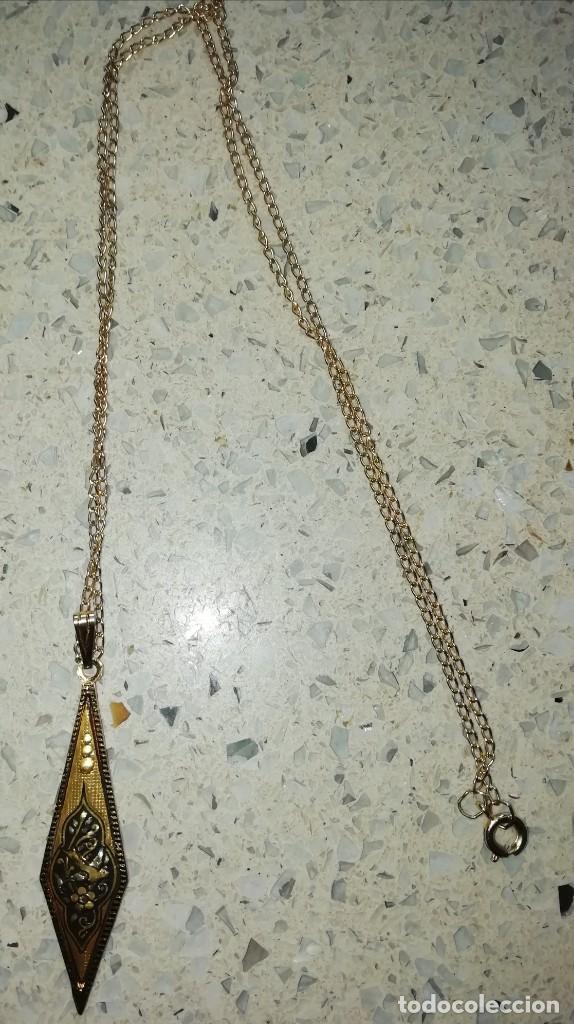 Joyeria: Colgante damasquinado ba&ntilde;o de oro