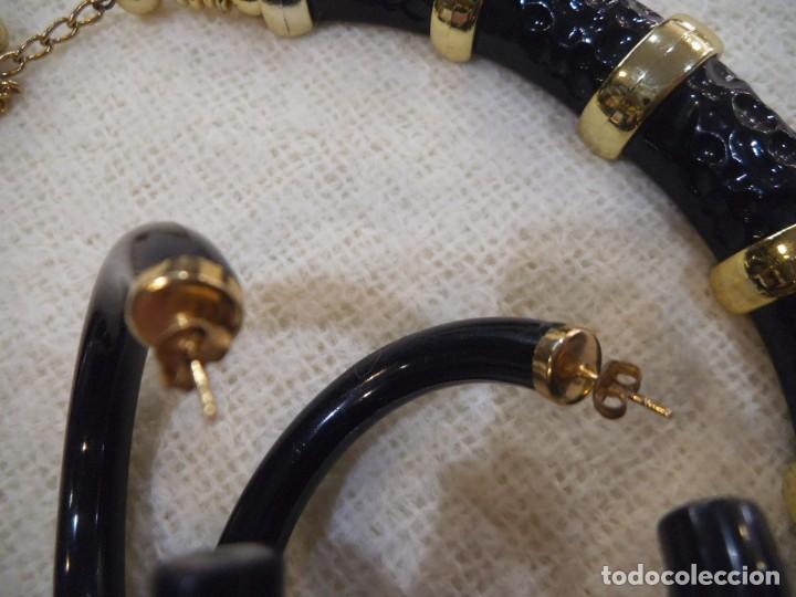 Joyeria: COLLAR Y PENDIENTES ( NEGRO - ORO ) R&Iacute;GIDO - Foto 4