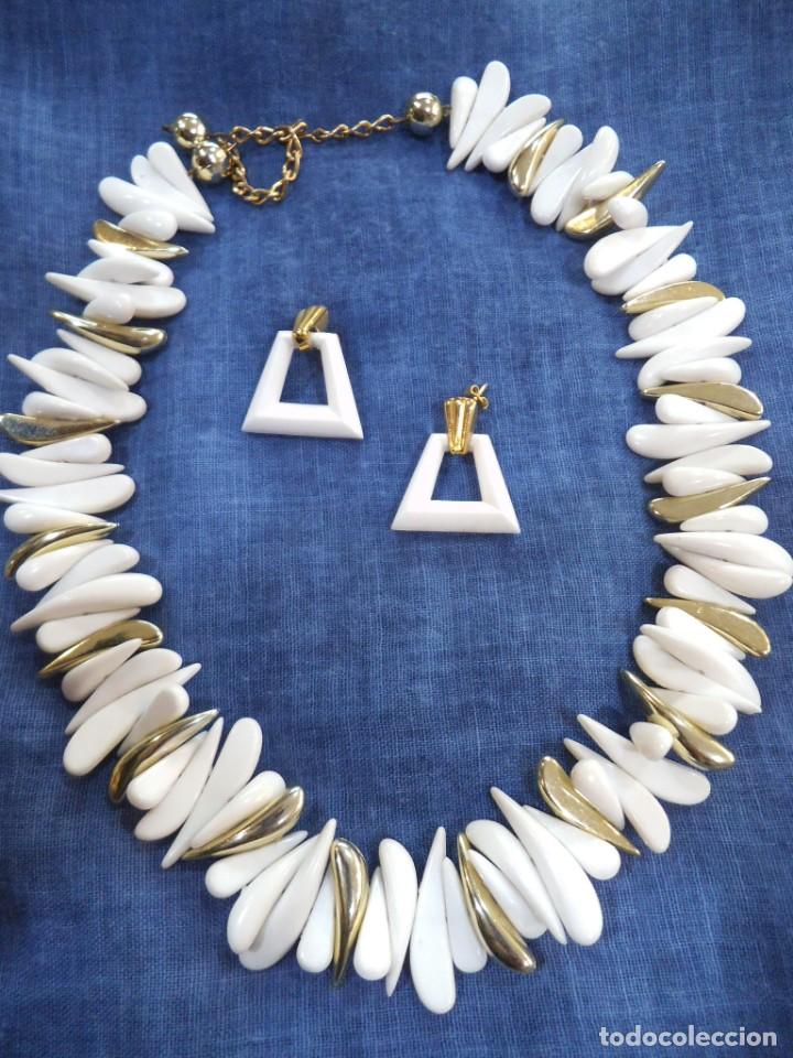 Joyeria: COLLAR Y PENDIENTES ( PINCHOS ) BLANCO - ORO - Foto 1