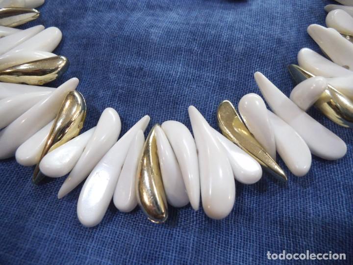 Joyeria: COLLAR Y PENDIENTES ( PINCHOS ) BLANCO - ORO - Foto 3