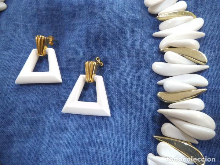 Joyeria: COLLAR Y PENDIENTES ( PINCHOS ) BLANCO - ORO - Foto 4