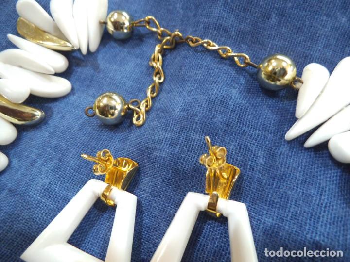 Joyeria: COLLAR Y PENDIENTES ( PINCHOS ) BLANCO - ORO - Foto 6