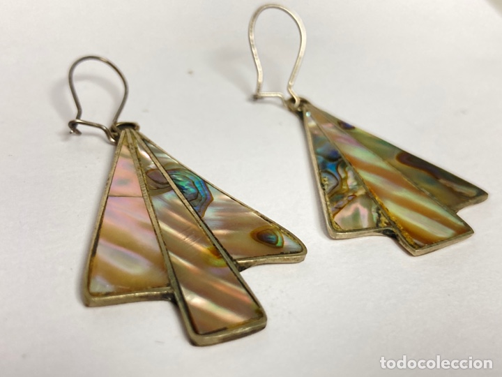 Joyeria: Pendientes de alpaca y nacar /P226 - Foto 5
