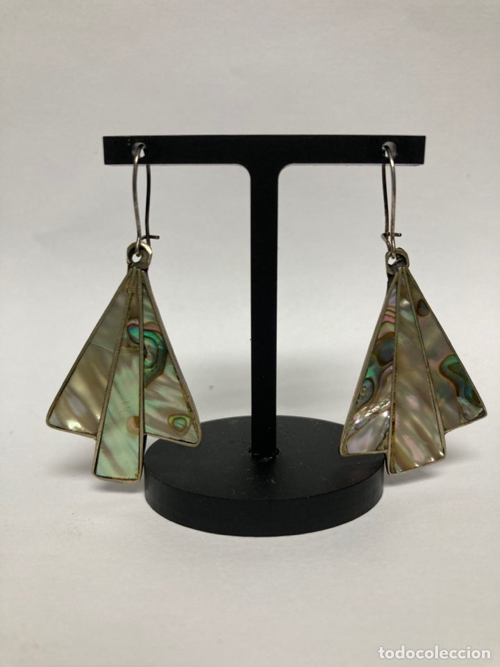 Joyeria: Pendientes de alpaca y nacar /P226 - Foto 1