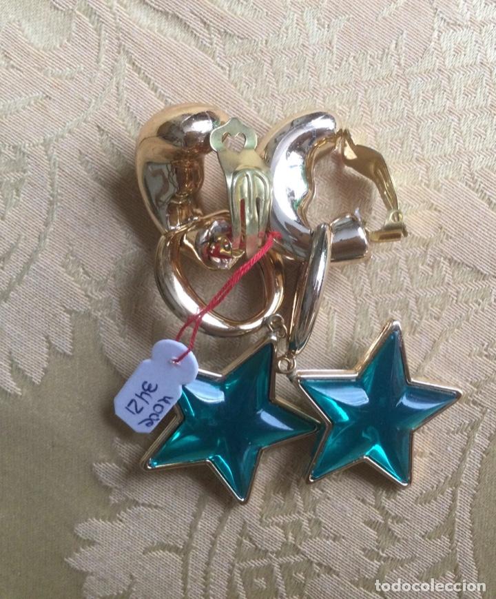 Joyeria: PENDIENTES VINTAGE LARGOS ESTRELLAS VERDE MAR - Foto 5