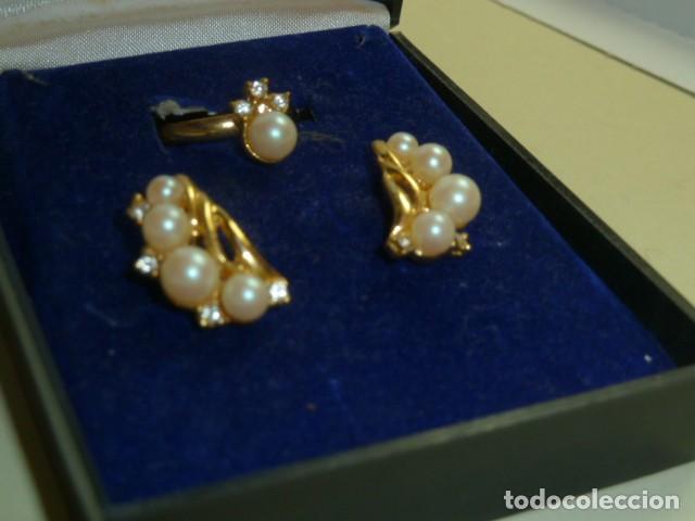Joyeria: Conjunto pendientes y anillo con perlas. Bisuter&iacute;a - Foto 1
