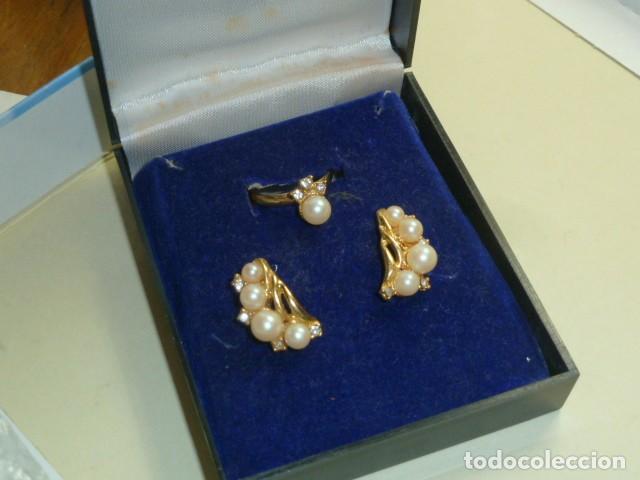 Joyeria: Conjunto pendientes y anillo con perlas. Bisuter&iacute;a - Foto 2