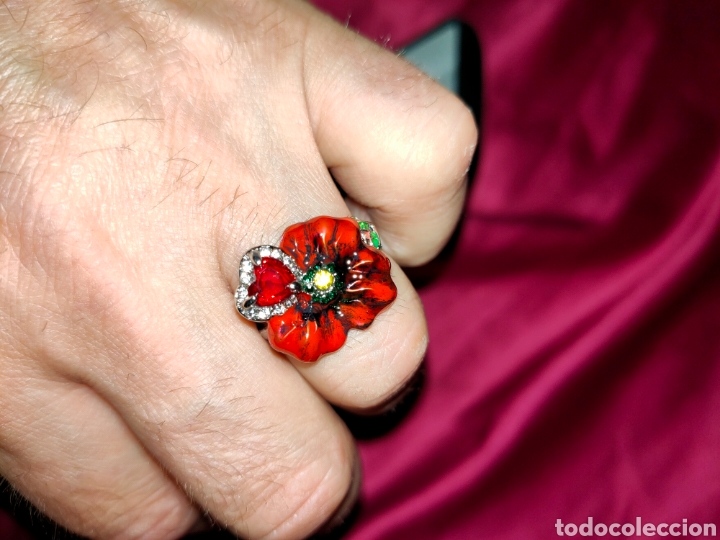 Joyeria: ANILLO AMAPOLA CON CRISTALES AUSTRIACOS