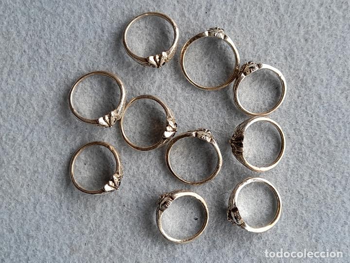 Joyeria: Lote de 10 anillos con buho alado - Foto 1