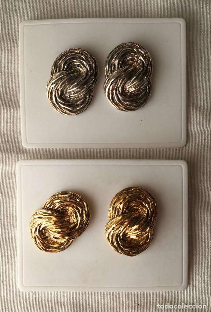 Joyeria: LOTE 2 PARES DE PENDIENTES DE CLIP A&Ntilde;OS 80. A ESTRENAR