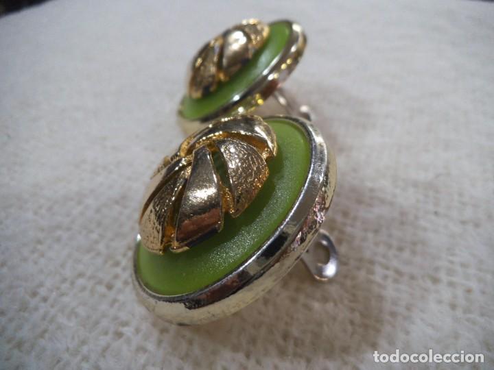 Joyeria: PENDIENTES ( ROSET&Oacute;N - PISTACHO ) DORADO - Foto 3