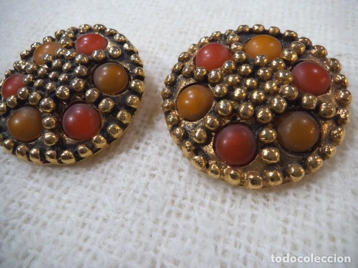 Joyeria: PENDIENTES ( ROSETON ) OCRE - NARANJA - Foto 1