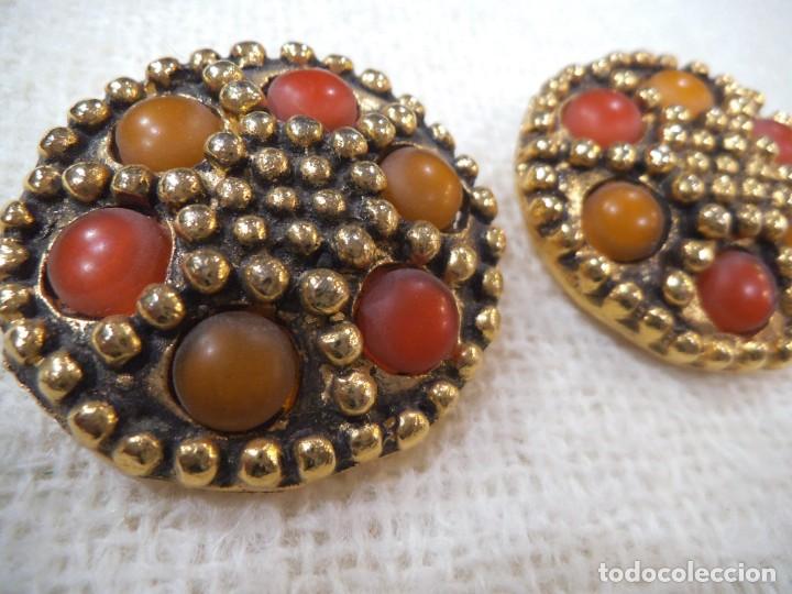 Joyeria: PENDIENTES ( ROSETON ) OCRE - NARANJA - Foto 2