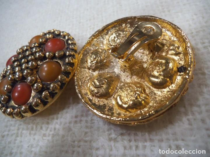 Joyeria: PENDIENTES ( ROSETON ) OCRE - NARANJA - Foto 4