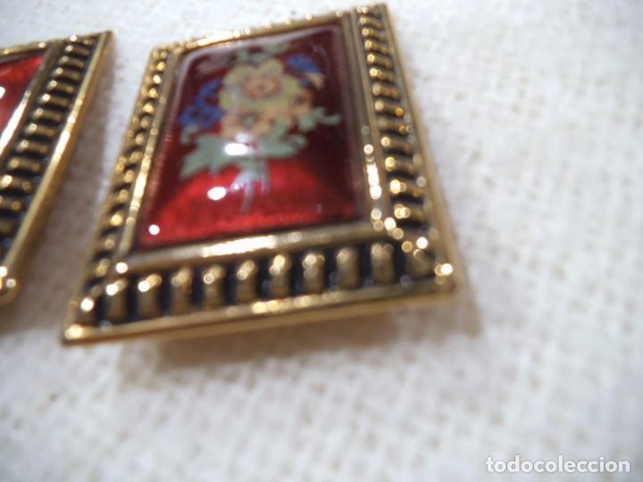 Joyeria: PENDIENTES ( CUADRO - FLORES ) GRANATE - Foto 3