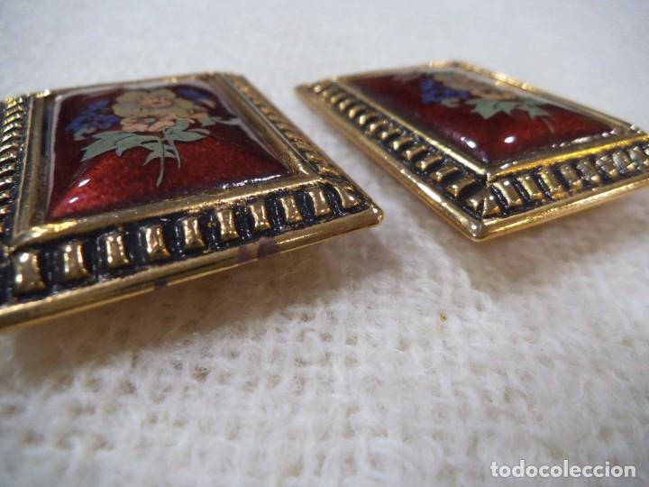 Joyeria: PENDIENTES ( CUADRO - FLORES ) GRANATE - Foto 4