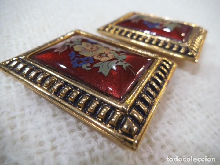 Joyeria: PENDIENTES ( CUADRO - FLORES ) GRANATE - Foto 5