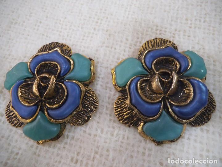 Joyeria: PENDIENTES ( FLOR - TURQUESA - AZUL ) ESMALTE - Foto 1