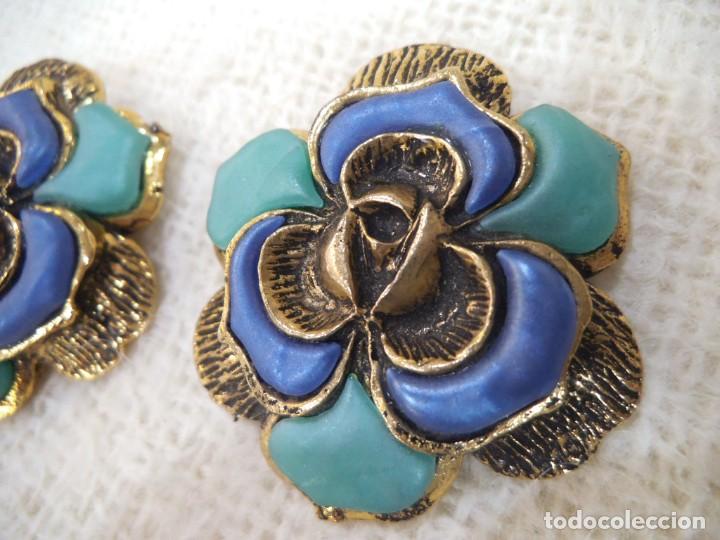 Joyeria: PENDIENTES ( FLOR - TURQUESA - AZUL ) ESMALTE - Foto 2