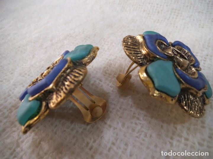 Joyeria: PENDIENTES ( FLOR - TURQUESA - AZUL ) ESMALTE - Foto 4