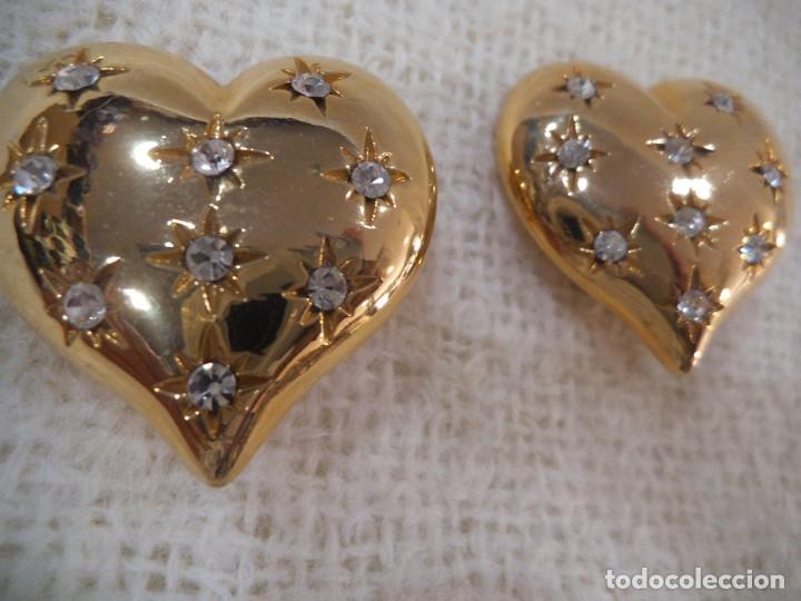 Joyeria: PENDIENTES ( CORAZ&Oacute;N - CRISTALES ) DORADO - Foto 1