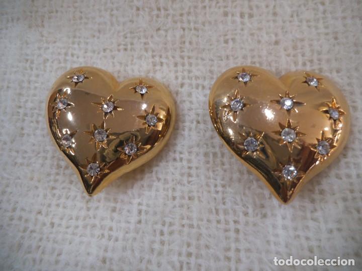 Joyeria: PENDIENTES ( CORAZ&Oacute;N - CRISTALES ) DORADO - Foto 3